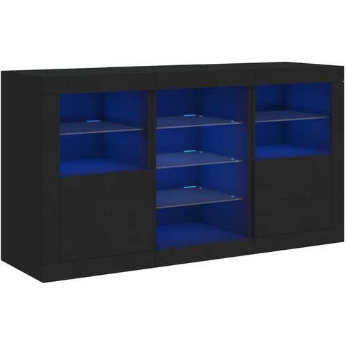 Maison Chic Komoda - Predalnik z LED lučkami črna 123x37x67 cm, (21717515) Slike