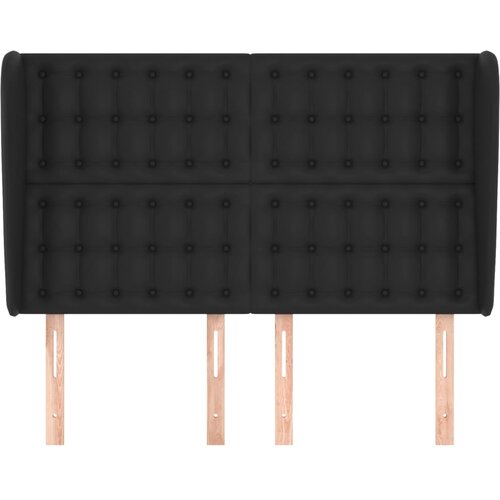  Uzglavlje s u&amp;scaron;ima crno 147x23x118/128 cm od umjetne kože Slike