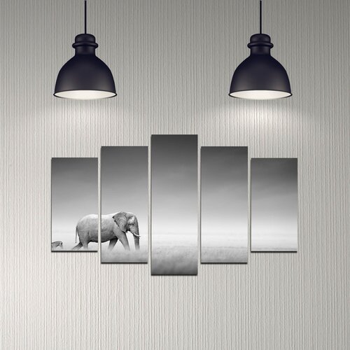 Wallity 5DMDF-35 multicolor decorative mdf painting (5 pieces) Cene