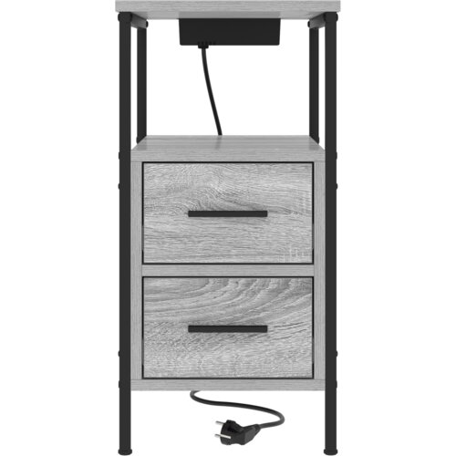 VidaXL Noćni ormar Sivi hrast sonoma 30 x 48 x 61 cm Konstruirano drvo Slike