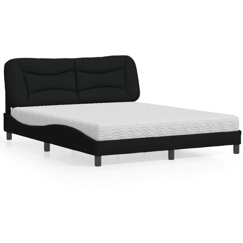 vidaXL Krevet s madracem crni 160x200 cm od tkanine Cijene