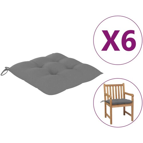vidaXL Blazine za stole 6 kosov sive 50x50x7 cm blago Cene