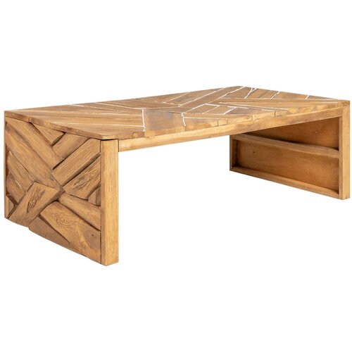 The Living Store Klubska mizica erodirana trdna tikovina 110x35x38 cm - Klubska Mizica, (21573026) Cene