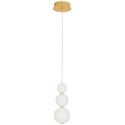 Nova Luce Bela/v zlati barvi kovinska LED viseča svetilka s steklenim senčilom &oslash; 10 cm Perla &ndash; Cene