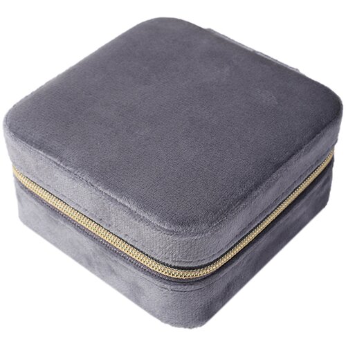 INF Žametna škatla za nakit - elegantno shranjevanje za uhane, ogrlice in prstane Grey, (21685502) Cene