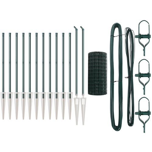 VidaXL Euro Ograja s 13 konicami 0.4x25 m z galvanizirano jeklo zeleno Slike