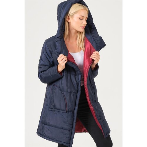 Dewberry Z6652 LADIES COAT-LIGHT NAVY BLUE Slike