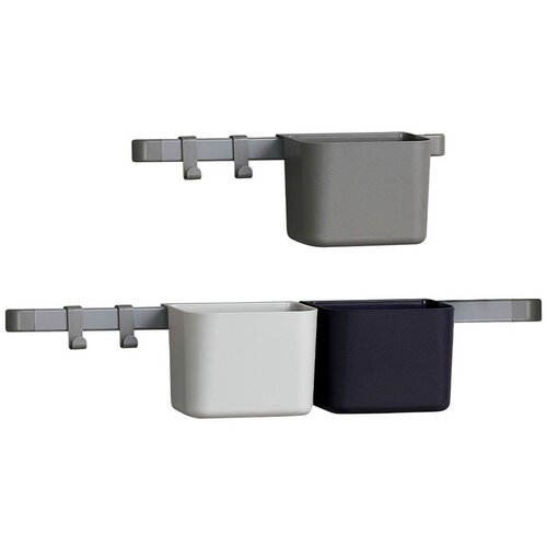 Leander&amp;reg; set od 3 zidna organizatora s dužim i kraćim nosačem dusty grey Slike