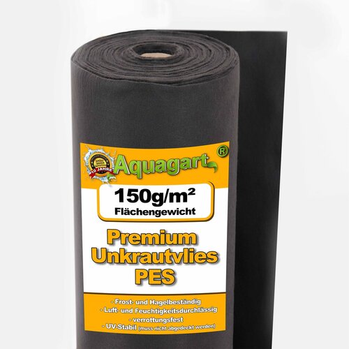 Aquagart 60 m&amp;sup2; vrtni flis plevel flis zastirka flis mleta tkanina 150 g 1,5 m &amp;scaron;irok PES, (22075115) Slike