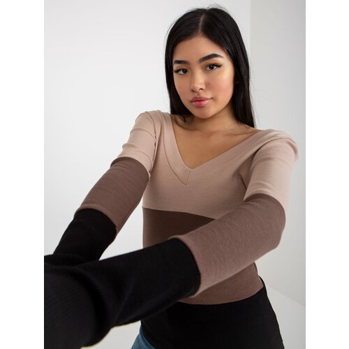 RUE PARIS Blouse-RV-BZ-8429.31P-black-beige Cene