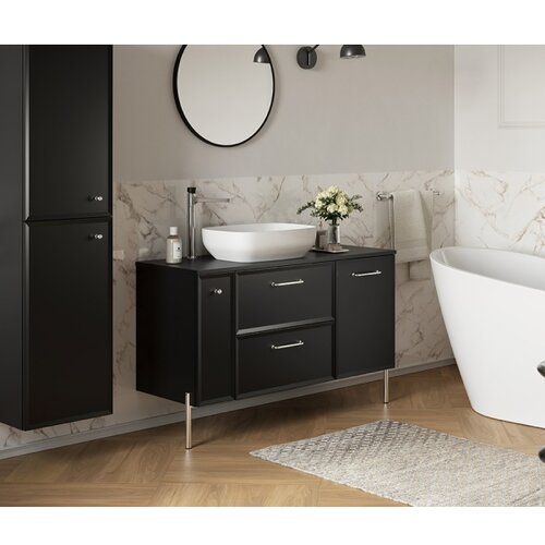 Cersanit S590-100 - Viseći kupatilski ormarić ispod umivaonika MILLE SLIM 60x38 cm crna Slike