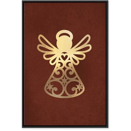  Slika - Angelic Gold (1 Part) Vertical 80x120 U crnom drvenom okviru Slike
