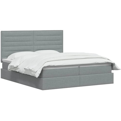  Krevet s od storage s pohranom Svjetlosiva 180 x 200 cm Tkanina - Svjetlosiva 180 x 200 cm Dizajn linija Slike