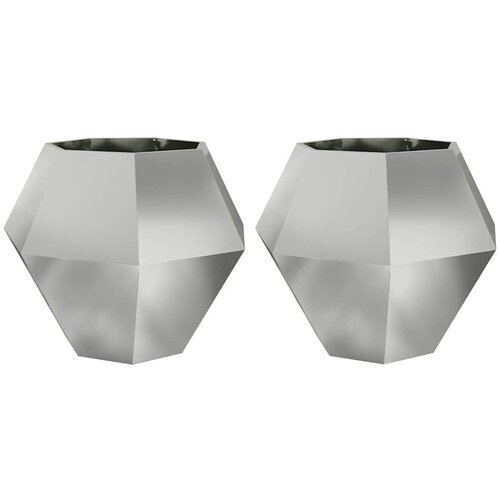  Sadilica 2 pcs Srebrno 100 x 100 x 80 cm Cinkani čelik Slike