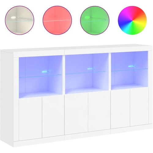 Maison Chic Komoda - Predalnik z LED lučkami bela 181,5x37x100 cm, (21716645) Slike