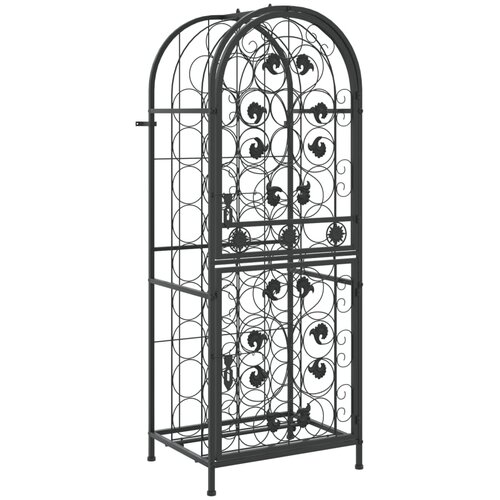 VidaXL Vinsko stojalo za 41 steklenic črno 45x36x120 cm kovano železo, (20968711) Slike