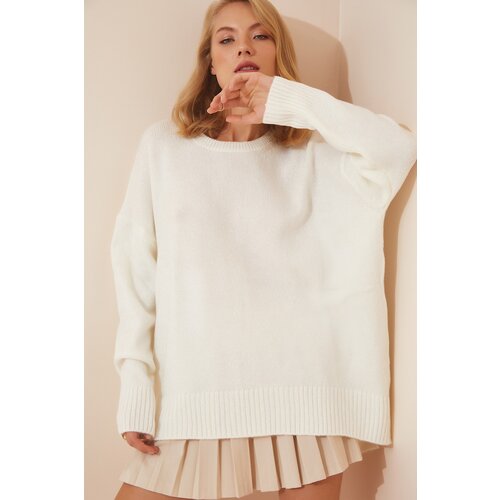 Happiness İstanbul Sweater - Ecru - Oversize Slike