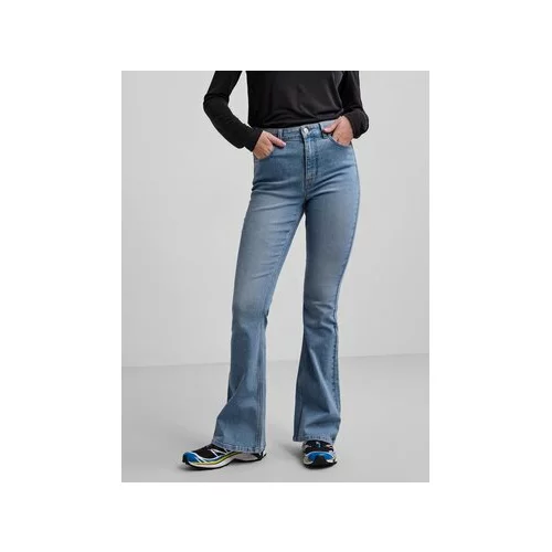 Pieces Jeans hlače Peggy 17123711 Modra Slim Fit