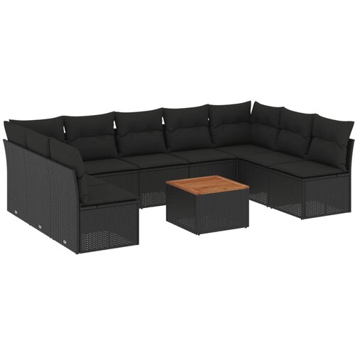  10-dijelni set vrtnih sofa od poliratana s jastucima sivi Slike