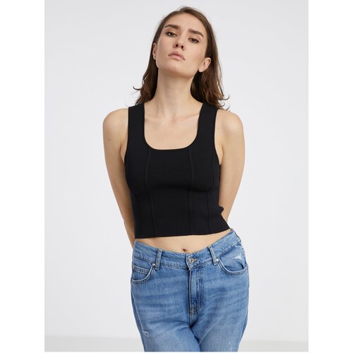 Noisy May Black Women&amp;#039;s Knitted Crop Top with Haisley Wool - Women Slike
