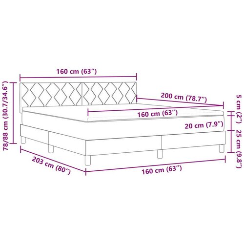 Krevet s čeličnom podlogom i madracem bež 160x200 cm tkanina Slike