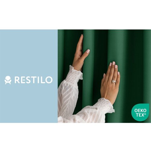 Restilo Tamno zelena zavjesa za djelomično zamračenje 140x250 cm Carli Tie &amp;ndash; Slike