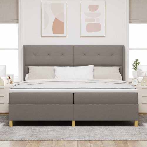 s opruga kutije Sivo-smeđa 200 x 200 cm tkanina Cijene
