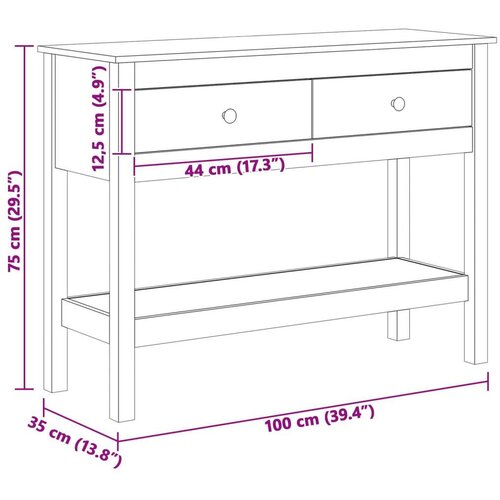  Konzolna stolica s ladicama Vosak smeđa 100 x 35 x 75 cm Slike