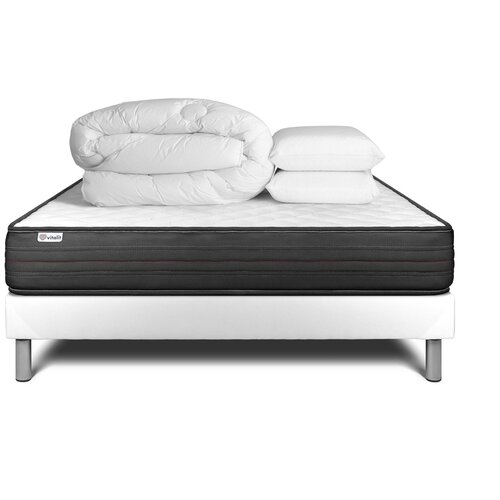 VITALIT Celoten paket za posteljo - Vzmetnica 140x200 cm + Vzmetnica z letvami (v kompletu) + 2 vzglavnika + Prevleka - Vitalpower, (21614277) Cene