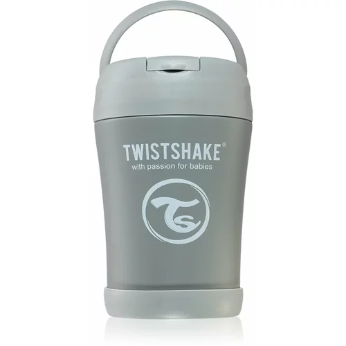 Twistshake Stainless Steel Food Container Grey termosica za hranu 350 ml