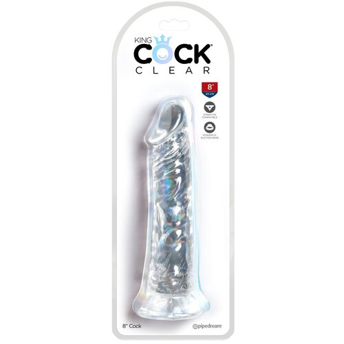 King Cock Clear 8 - velik dildo z objemko (20 cm) Cene