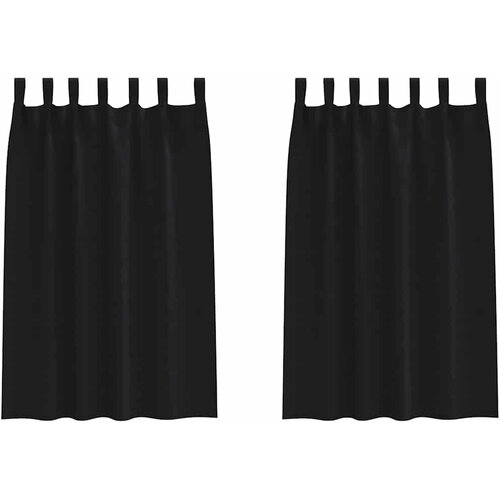  Zavjese za blackout s prstenovima 2 kom. Crna 175 x 140 cm Slike