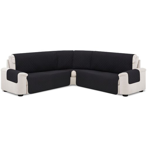 SOFA dvostransko pregrinjalo za kotno sedežno garnituro 160x60x60x160 cm črna / temno siva eu kvaliteta Cene