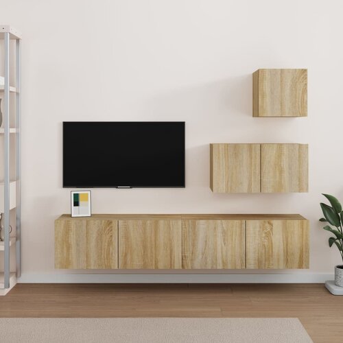The Living Store Komplet TV omaric 4-delni sonoma hrast inženirski les - TV Omarica, (21374312) Slike