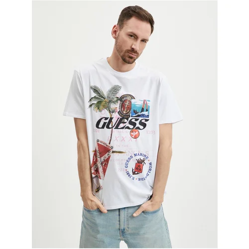 Guess White Men's T-Shirt Nautica Collage - Men