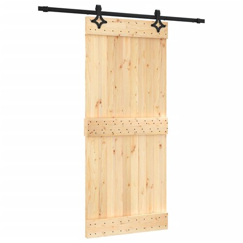 vidaXL Drsna vrata s kompletom vodil 90x210 cm trdna borovina, (20998499) Cene