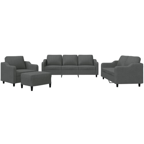 vidaXL 4-dijelni set sofa s jastucima tamnosivi od tkanine Cijene