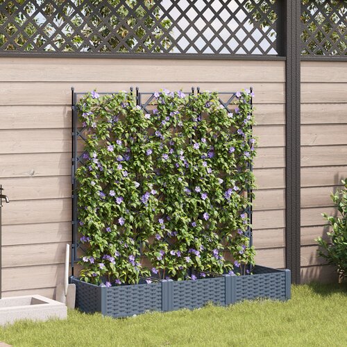 vidaXL Vrtni sadilniki Svetlo siva Plastika 120 x 40 x 125.5 cm Cene