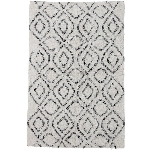 Bloomingville Bela/siva bombažna preproga 90x150 cm Katie &amp;ndash; Slike