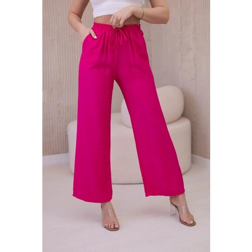 Kesi Viscose wide fuchsia trousers Slike