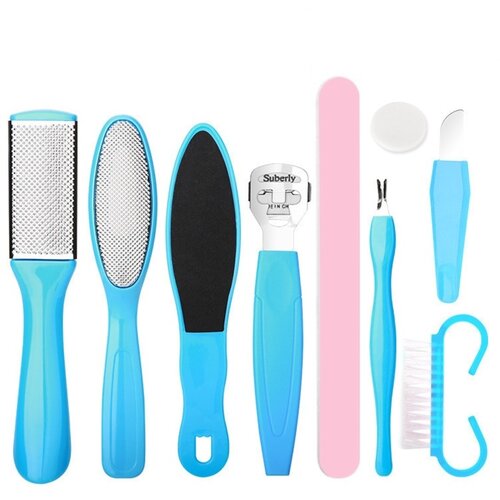 INF Komplet 10 pedikerskih orodij z nerjavečim rezilom, mokro in suho LightBlue, (5000300583) Cene