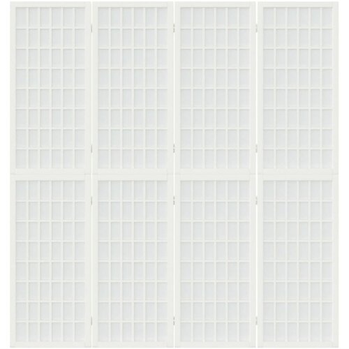  Sklopiva sobna pregrada 4 panela japanski stil 160x170cm bijela Slike