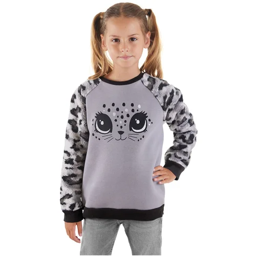 Denokids Leopard Plush Girl's Sweatshirt