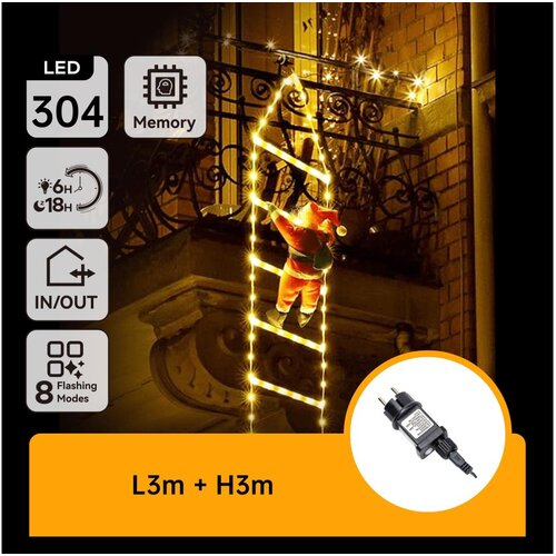 Aigostar LED spoljna božićna dekoracija 304xLED/3,6W/230V/8 funkcija 3m IP44 topla bela Cene