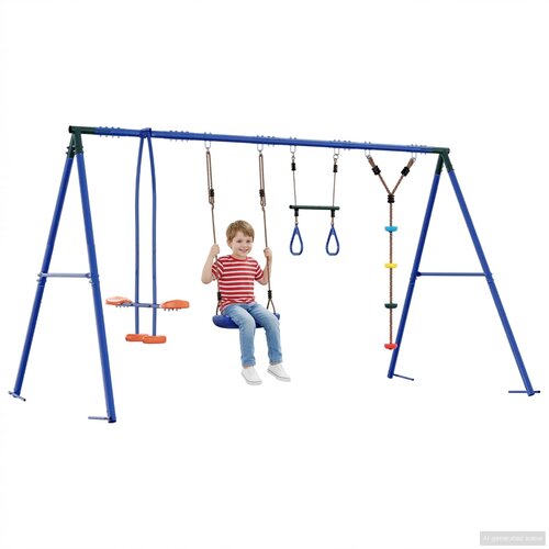  Set vanjskih ljuljački &amp;Scaron;areni Čelik i PE Slike