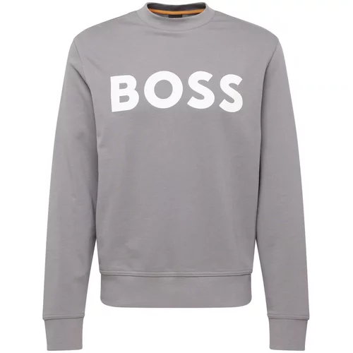Boss Sweater majica tamo siva / bijela