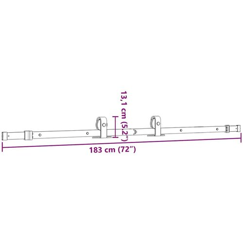 VidaXL Pribor za klizna vrata 183 cm čelični crni Slike