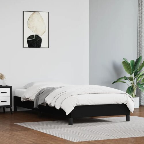 VidaXL Posteljni okvir črn 90x190 cm umetno usnje Slike