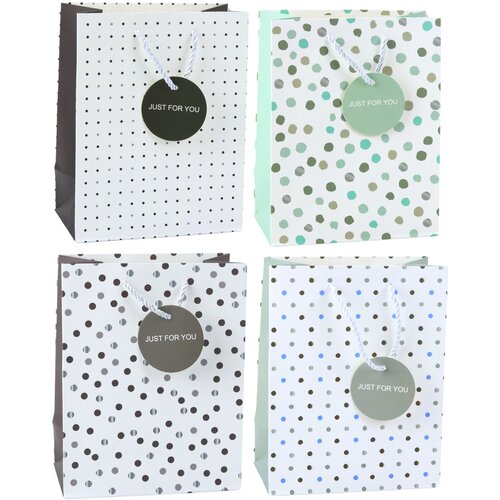 GIFT Bag With Dots Inscription Just For You 23 x 18 x 10.5 cm Slike