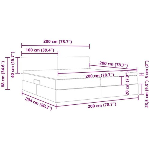  Krevet S LED lampica s pohranom Tamno siva 200 x 200 cm Bar&amp;scaron;un Slike